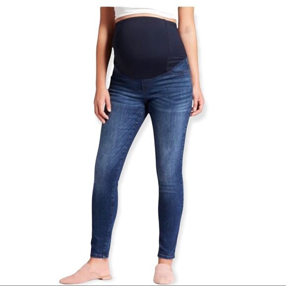 Isabel Maternity by Ingrid & Isabel Crossover Panel Skinny Maternity Jeans 8 - Picture 1 of 15
